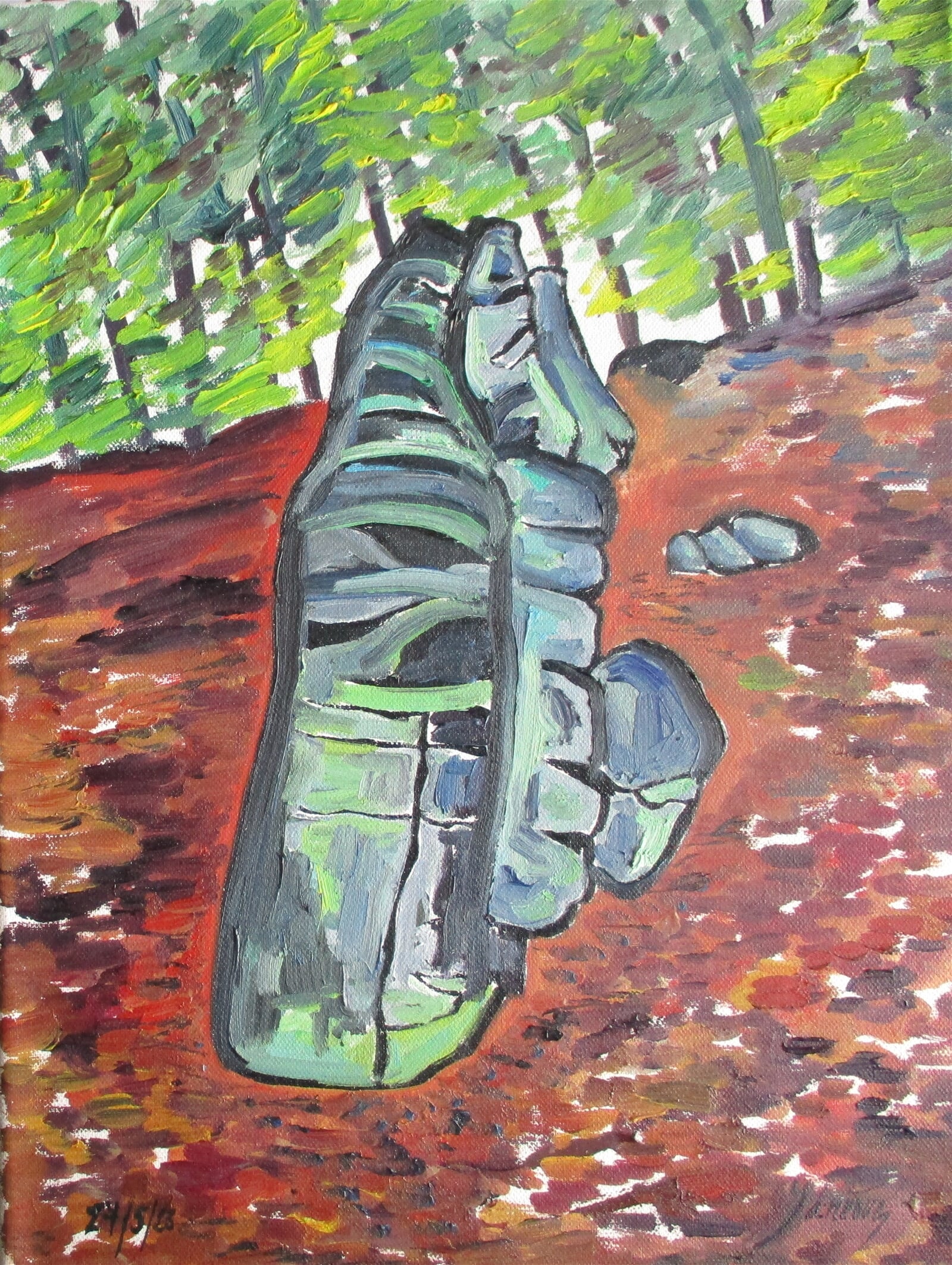 Jaroslava Jáněová: Bílé skály při Schillerově stezce, 40 × 30 cm