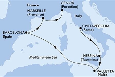 MSC WORLD EUROPA - Itálie, Malta, Španělsko, Francie (z Civitavecchie)