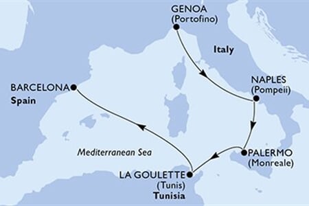 MSC SPLENDIDA - Itálie, Tunisko, Španělsko (z Janova)