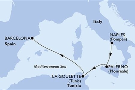 MSC SPLENDIDA - Itálie, Tunisko, Španělsko (Neapol)