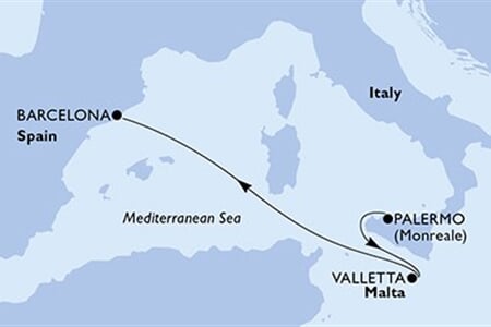 MSC SPLENDIDA - Itálie, Malta, Španělsko (Palermo)