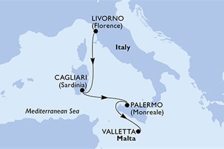 MSC SPLENDIDA - Itálie, Malta (Livorno)