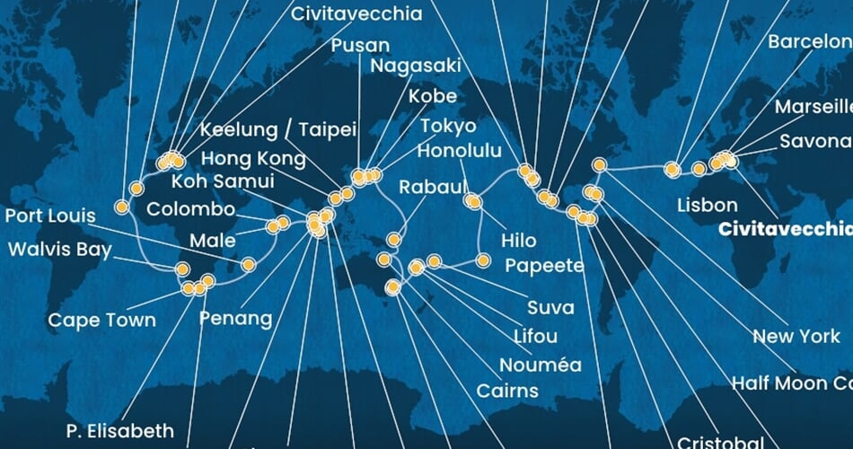 Trasa plavby CDE-CIVE0A03