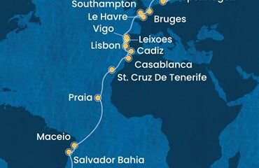 Costa Diadema - Brazílie, Španělsko, Maroko, Portugalsko, Francie, ... (z Rio de Janeira)