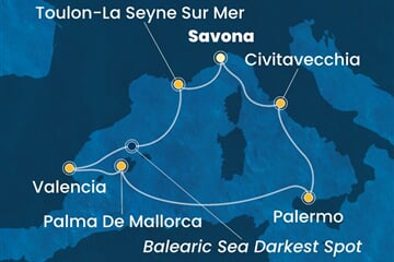 Costa Pacifica - Itálie, Francie, Španělsko (ze Savony)