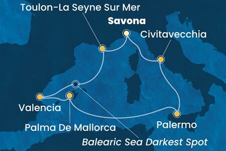 Costa Pacifica - Itálie, Francie, Španělsko (ze Savony)
