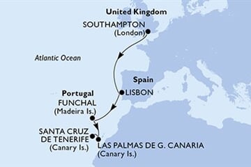 MSC Virtuosa - Velká Británie, Portugalsko, Španělsko (ze Southamptonu)