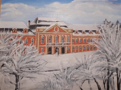 Dobříš v zimě 70x50