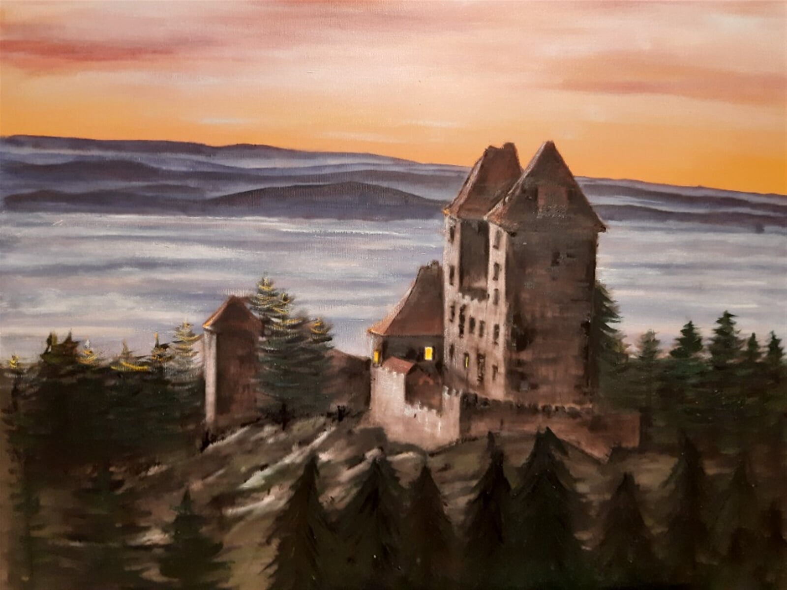 Jitka Vacková: Kašperk, 60 × 80 cm