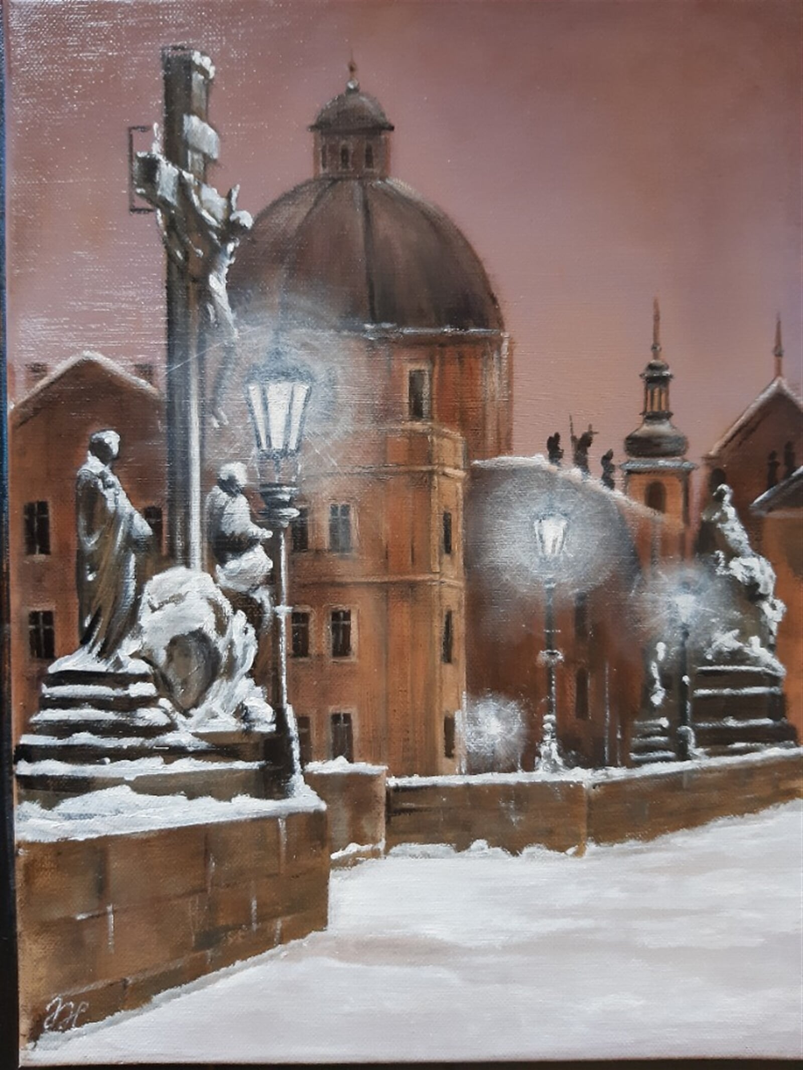 Jitka Vacková: Praha půlnoční, 40 × 30 cm