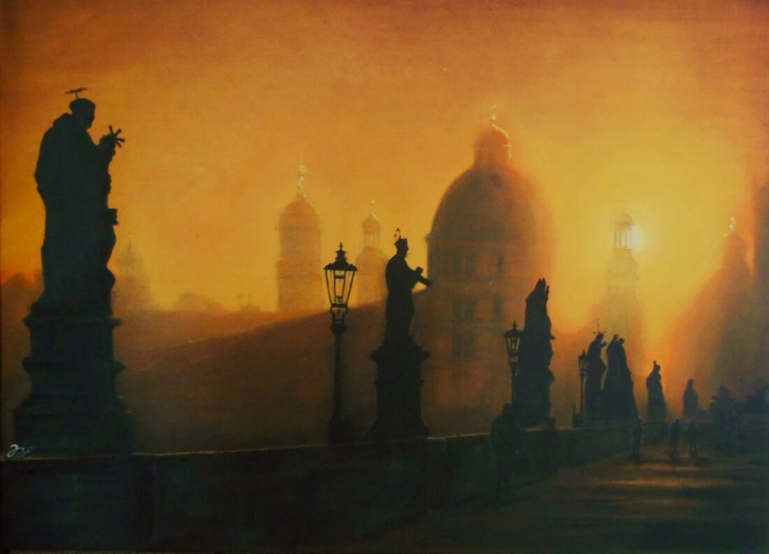 Praha   Svítání 80x60