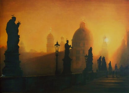 Praha   Svítání 80x60
