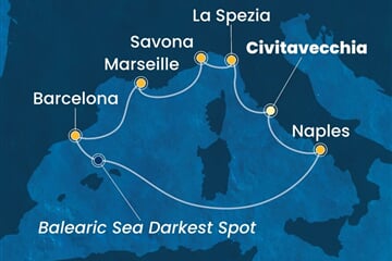 Costa Toscana - Itálie, Francie, Španělsko (z Civitavecchie)