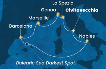Costa Toscana - Itálie, Francie, Španělsko (z Civitavecchie)