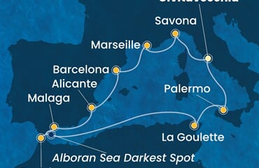 Costa Toscana - Itálie, Francie, Španělsko, Maroko, Tunisko (z Civitavecchie)
