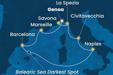 Costa Toscana - Itálie, Francie, Španělsko (z Janova)