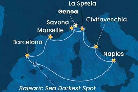 Costa Toscana - Itálie, Francie, Španělsko (z Janova)