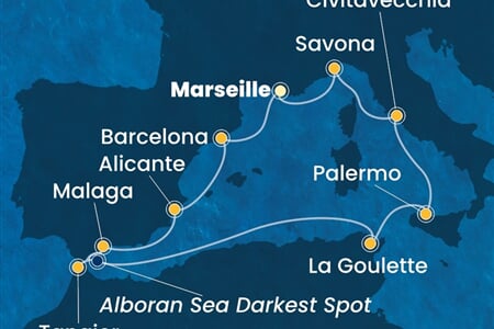 Costa Toscana - Francie, Španělsko, Maroko, Tunisko, Itálie (z Marseille)