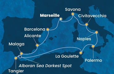 Costa Toscana - Francie, Španělsko, Maroko, Tunisko, Itálie (z Marseille)