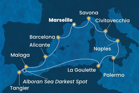 Costa Toscana - Francie, Španělsko, Maroko, Tunisko, Itálie (z Marseille)