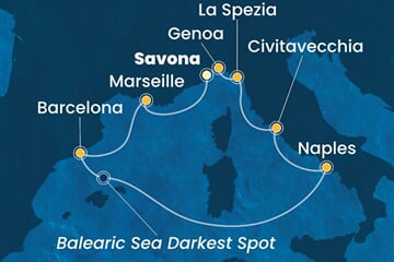 Costa Toscana - Itálie, Francie, Španělsko (ze Savony)