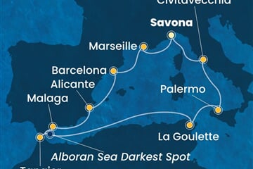 Costa Toscana - Itálie, Francie, Španělsko, Maroko, Tunisko (ze Savony)