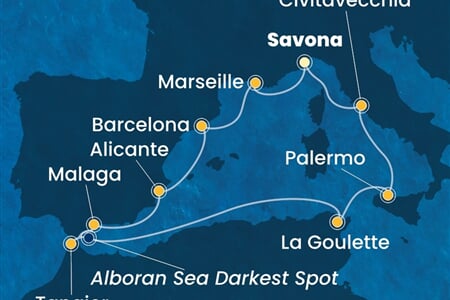 Costa Toscana - Itálie, Francie, Španělsko, Maroko, Tunisko (ze Savony)