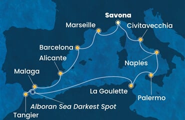 Costa Toscana - Itálie, Francie, Španělsko, Maroko, Tunisko (ze Savony)