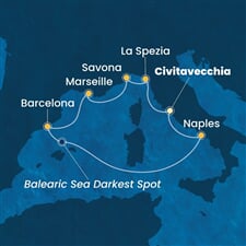 Costa Toscana - Itálie, Francie, Španělsko (z Civitavecchie)