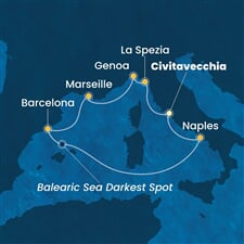 Costa Toscana - Itálie, Francie, Španělsko (z Civitavecchie)
