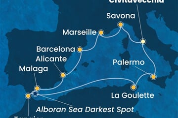 Costa Toscana - Itálie, Francie, Španělsko, Maroko, Tunisko (z Civitavecchie)