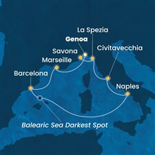 Costa Toscana - Itálie, Francie, Španělsko (z Janova)