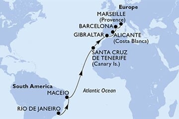 MSC Seaview - Brazílie, Španělsko, Gibraltar, Francie (z Rio de Janeira)