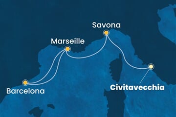Costa Toscana - Itálie, Francie, Španělsko (z Civitavecchie)