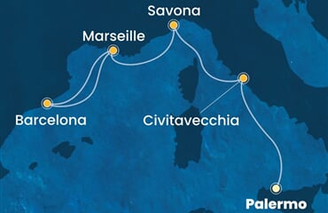Costa Toscana - Itálie, Francie, Španělsko (Palermo)