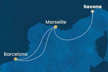 Costa Toscana - Itálie, Francie, Španělsko (ze Savony)