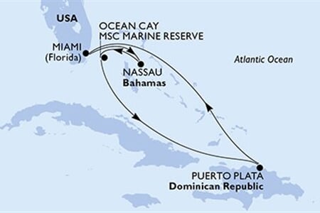MSC MERAVIGLIA - USA, Bahamy, Dominikán.rep. (z Miami)