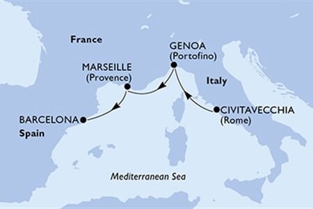 MSC POESIA - Itálie, Francie, Španělsko (z Civitavecchie)