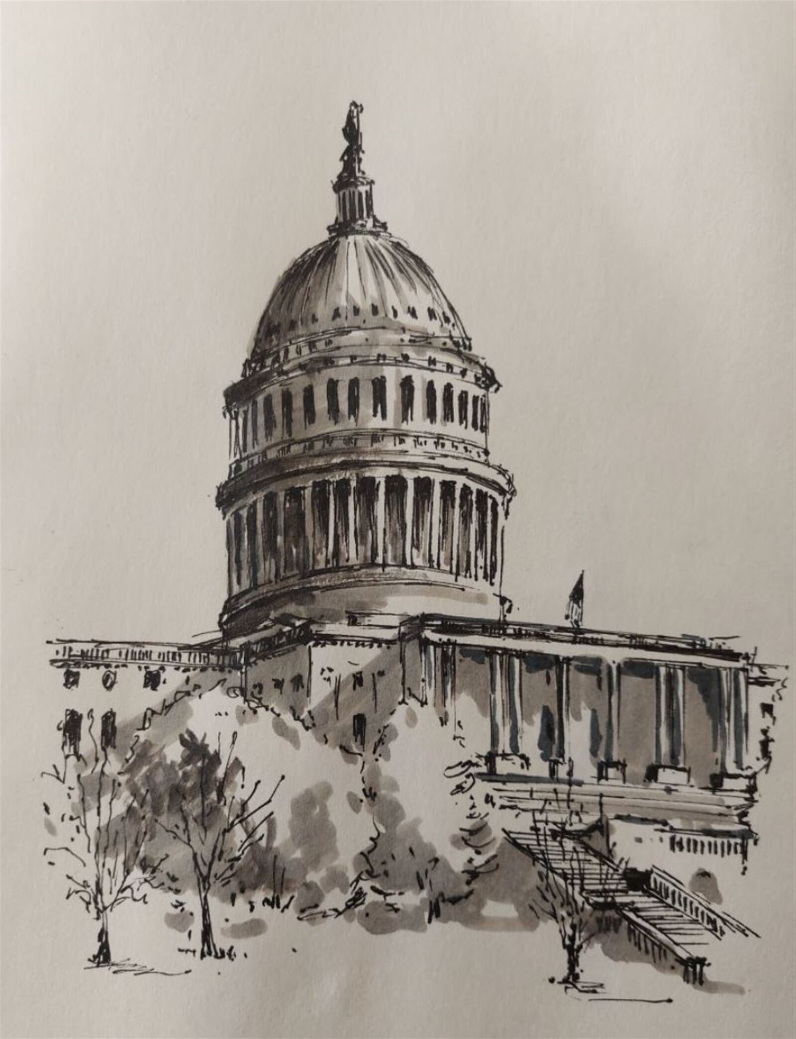 Pavel Flaška: U.S.Capitol, Washington D.C., 21 × 14 cm