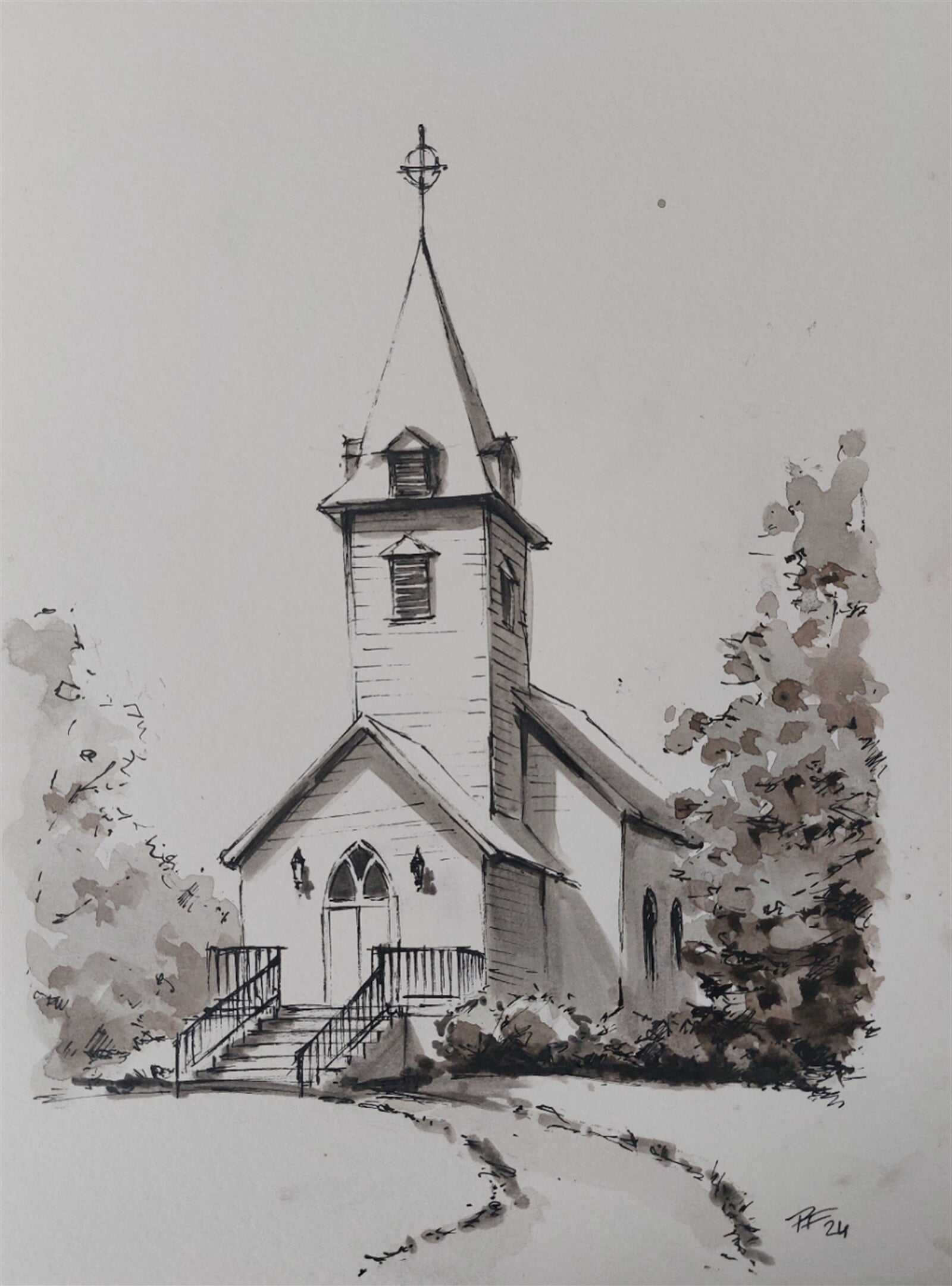 Pavel Flaška: Wakefield Chapel, Annandale, USA, 21 × 14 cm