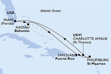 MSC Meraviglia - USA, Bahamy, Portoriko, Nizozemské Antily, Panenské o. (americké) (z Miami)