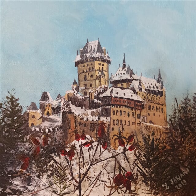 Zimní Karlštejn se šípky