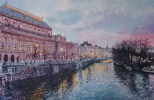 Národní divadlo za soumraku