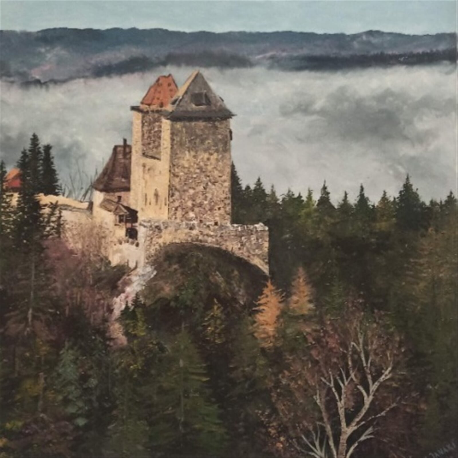 Janaki: Hrad Kašperk, 80 × 80 cm