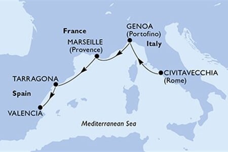 MSC Splendida - Itálie, Francie, Španělsko (z Civitavecchie)