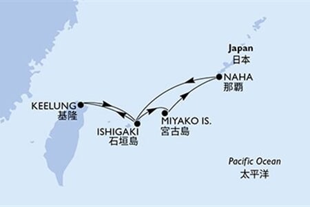 MSC BELLISSIMA - Tchajwan, Japonsko (Keelung)