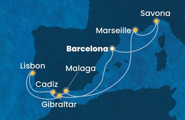 Costa Fascinosa - Španělsko, Velká Británie, Portugalsko, Francie, Itálie (z Barcelony)