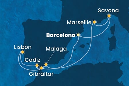 Costa Fascinosa - Španělsko, Velká Británie, Portugalsko, Francie, Itálie (z Barcelony)
