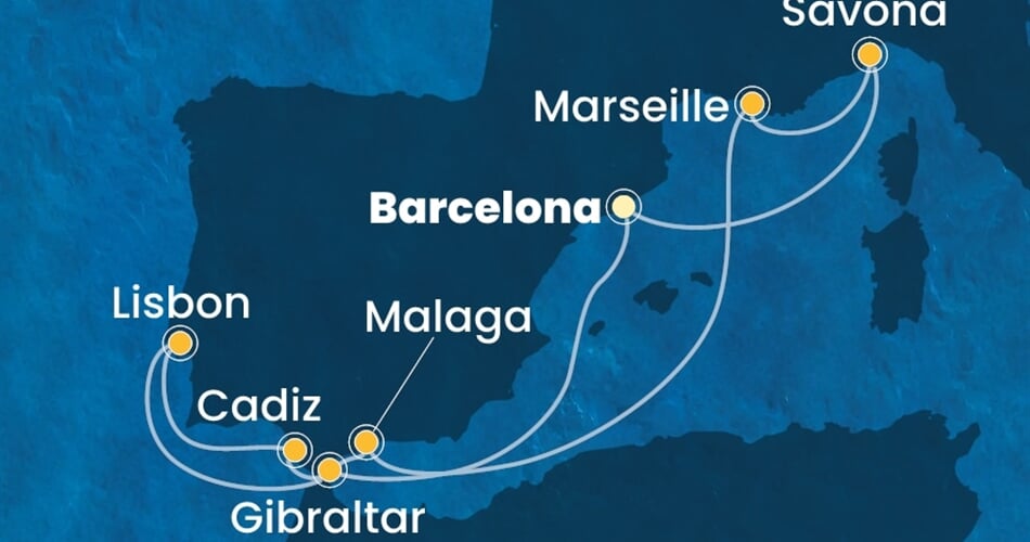 Trasa plavby CFS-BCN10A14