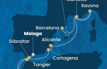 Costa Pacifica - Španělsko, Maroko, Velká Británie, Francie, Itálie (z Malagy)